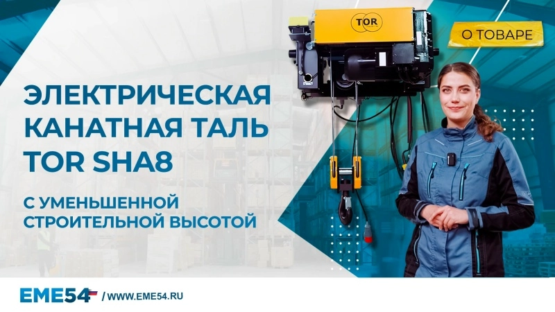 Таль передвижная двухскоростная с уменьшенной строительной высотой  3,2т 12м 4/1 380В электрическая канатная TOR SHA8 2D - изображение