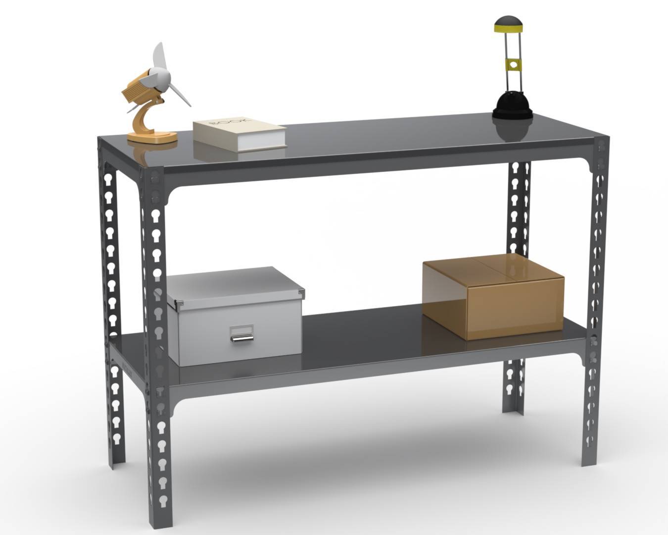 Стол-верстак Metalex 950х1800х600 (одна полка) серый