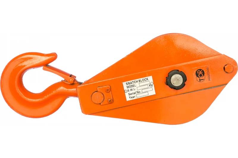 Блок монтажный однорольный с  крюком TOR 0,5 т с откидной щекой (S)*